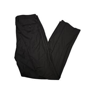 Alfani Black Polyester Blend Flat Front Mens Dress Pants 34 X 34